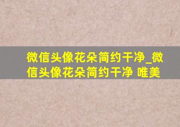 微信头像花朵简约干净_微信头像花朵简约干净 唯美